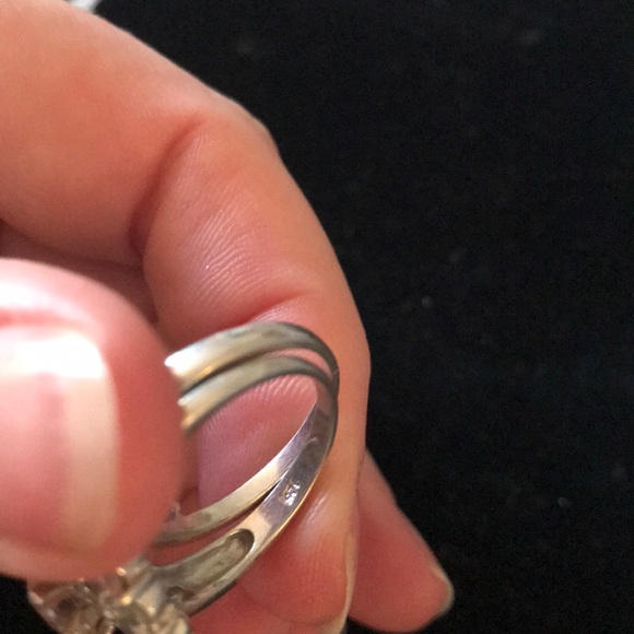 Vintage Wedding Band Set Engagement Silver 925 2pc - Picture 10 of 10